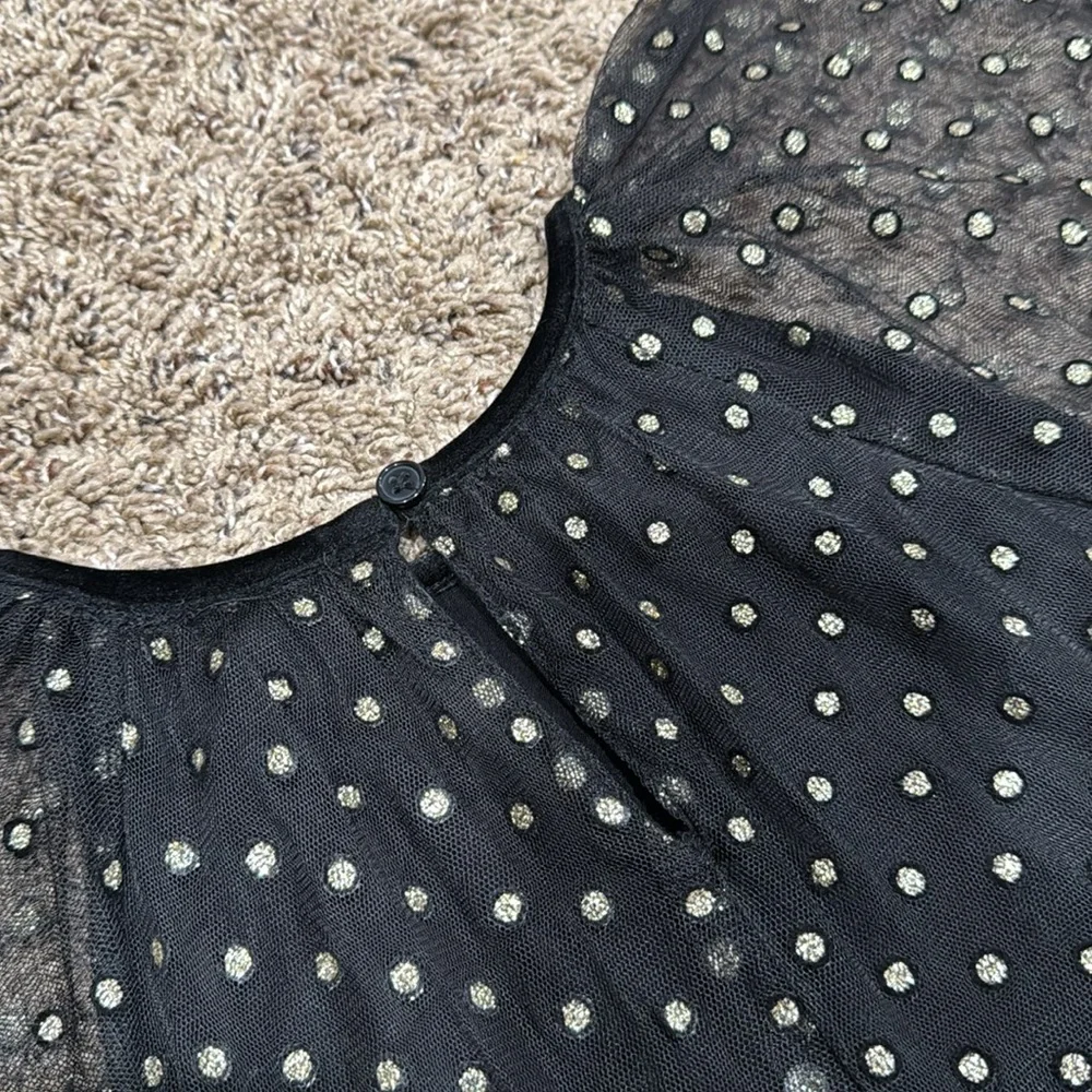 Forever 21 Kids Holiday Gold Polka Dots Dress Size 7/8